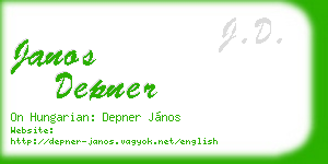 janos depner business card